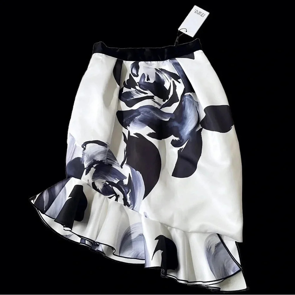 Prabal Gurung floral asymmetric skirt feminine ruffles quietluxury party date